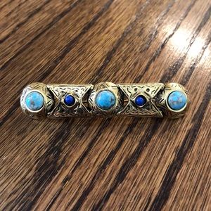 Vintage GJD pin Ginnie Johanson Turquoise Stones
